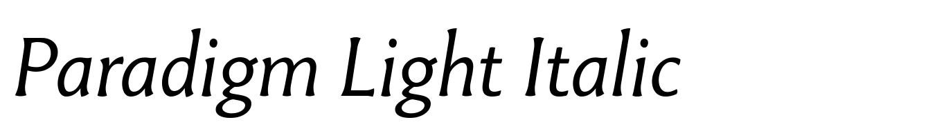 Paradigm Light Italic
